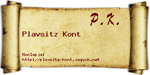 Plavsitz Kont névjegykártya